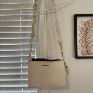 Steve Madden White Crossbody Bag with Gold Hardware